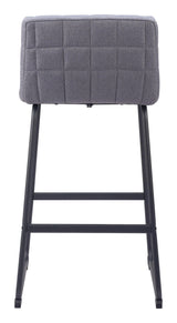 Pago Barstool (Set of 2) Gray Bar Stools LOOMLAN By Zuo Modern