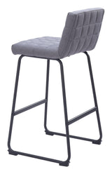 Pago Barstool (Set of 2) Gray Bar Stools LOOMLAN By Zuo Modern