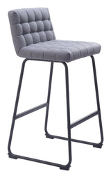 Pago Barstool (Set of 2) Gray Bar Stools LOOMLAN By Zuo Modern