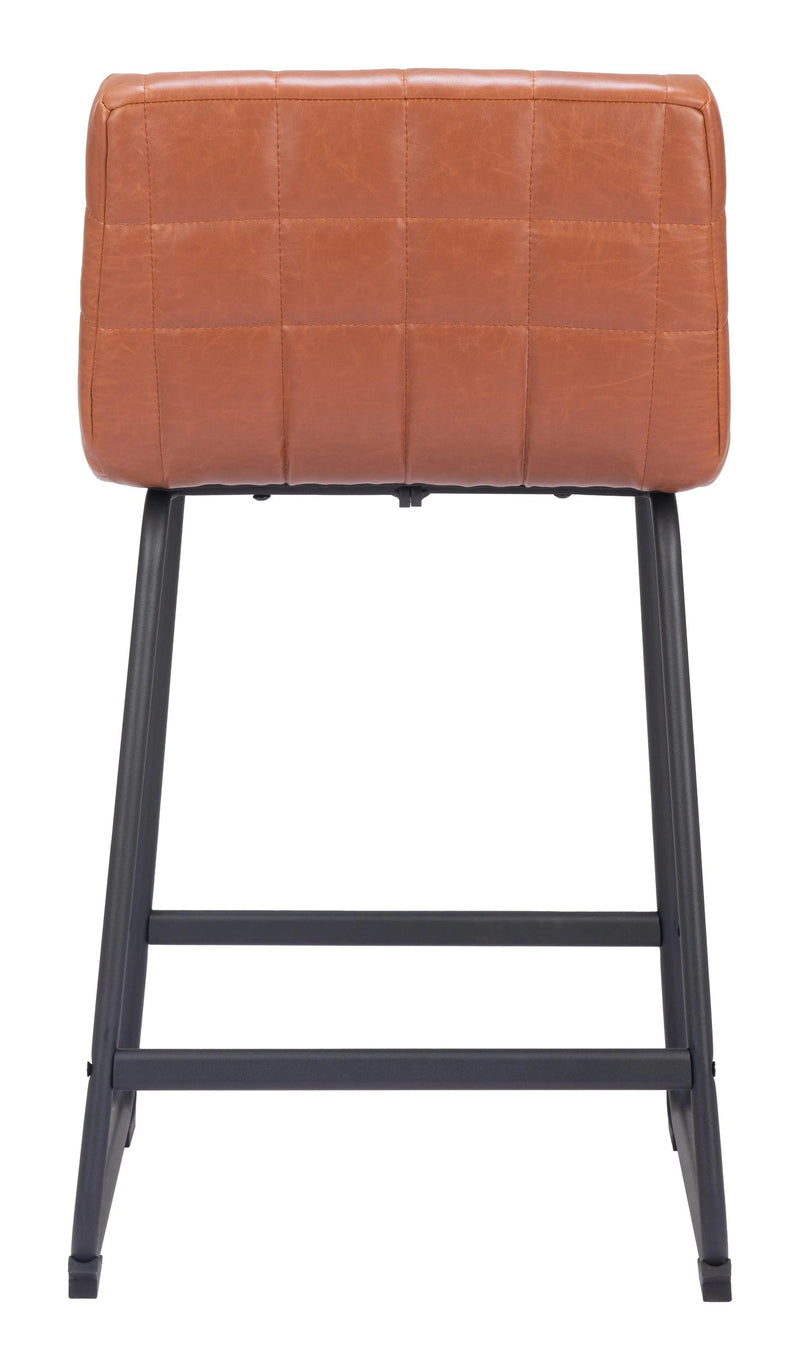 Pago Counter Stool (Set of 2) Brown Counter Stools LOOMLAN By Zuo Modern