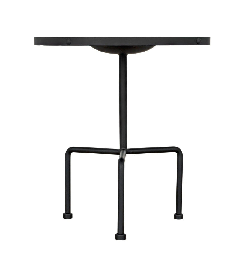 Paige Black Steel Round Side Table Side Tables LOOMLAN By Noir