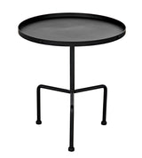 Paige Black Steel Round Side Table Side Tables LOOMLAN By Noir