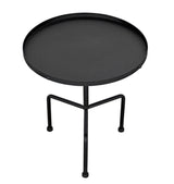 Paige Black Steel Round Side Table Side Tables LOOMLAN By Noir