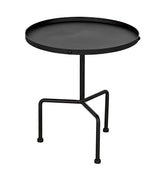 Paige Black Steel Round Side Table Side Tables LOOMLAN By Noir