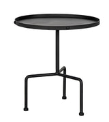 Paige Black Steel Round Side Table Side Tables LOOMLAN By Noir