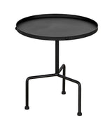 Paige Black Steel Round Side Table Side Tables LOOMLAN By Noir