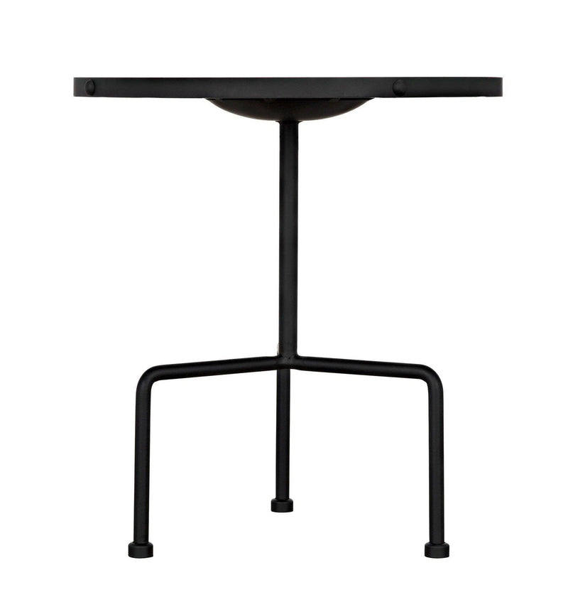 Paige Black Steel Round Side Table Side Tables LOOMLAN By Noir