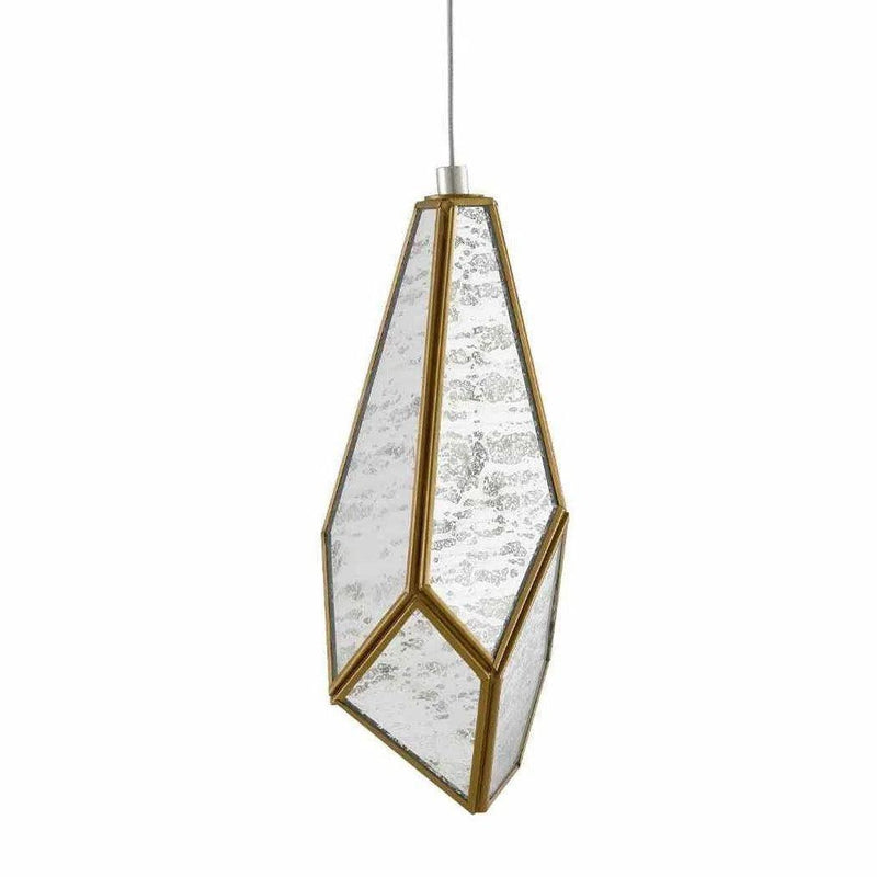 Painted Silver Antique Brass Glace 1-Light Multi-Drop Pendant Pendants LOOMLAN By Currey & Co