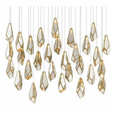 Painted Silver Antique Brass Glace 30-Light Multi-Drop Pendant Pendants LOOMLAN By Currey & Co