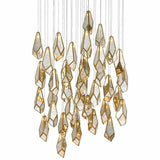 Painted Silver Antique Brass Glace 36-Light Multi-Drop Pendant Pendants LOOMLAN By Currey & Co