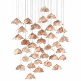 Painted Silver Leaf Shell Catrice 36-Light Multi-Drop Pendant Pendants LOOMLAN By Currey & Co