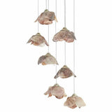 Painted Silver Leaf Shell Catrice 7-Light Multi-Drop Pendant Pendants LOOMLAN By Currey & Co