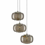 Painted Silver Nickel Pepper 3-Light Multi-Drop Pendant Pendants LOOMLAN By Currey & Co