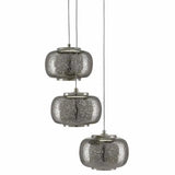 Painted Silver Nickel Pepper 3-Light Multi-Drop Pendant Pendants LOOMLAN By Currey & Co