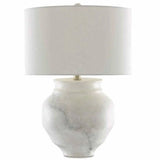 Painted White Painted Gray Silver Leaf Kalossi Table Lamp Table Lamps LOOMLAN By Currey & Co