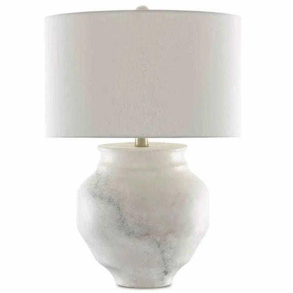 Painted White Painted Gray Silver Leaf Kalossi Table Lamp Table Lamps LOOMLAN By Currey & Co