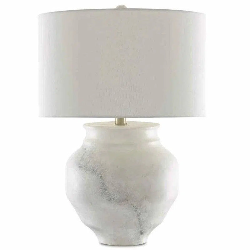 Painted White Painted Gray Silver Leaf Kalossi Table Lamp Table Lamps LOOMLAN By Currey & Co