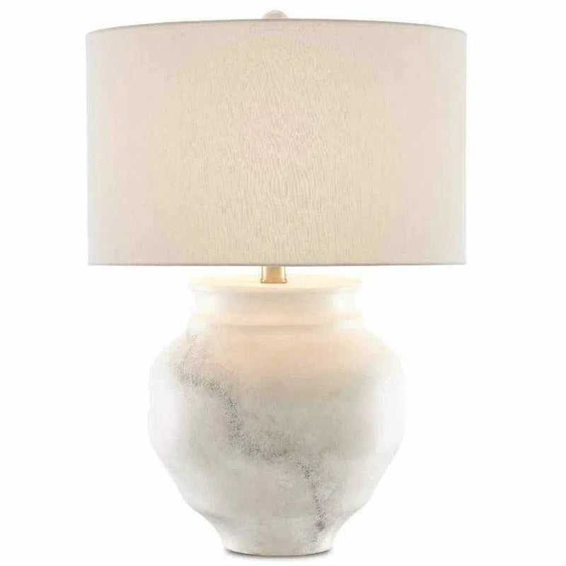 Painted White Painted Gray Silver Leaf Kalossi Table Lamp Table Lamps LOOMLAN By Currey & Co