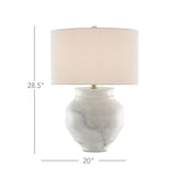 Painted White Painted Gray Silver Leaf Kalossi Table Lamp Table Lamps LOOMLAN By Currey & Co