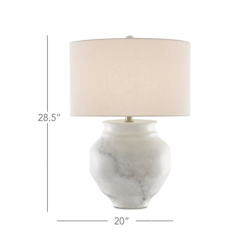 Painted White Painted Gray Silver Leaf Kalossi Table Lamp Table Lamps LOOMLAN By Currey & Co