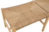 Palag Wood and Seagrass Brown Bench Dining Benches LOOMLAN By Bassett Mirror