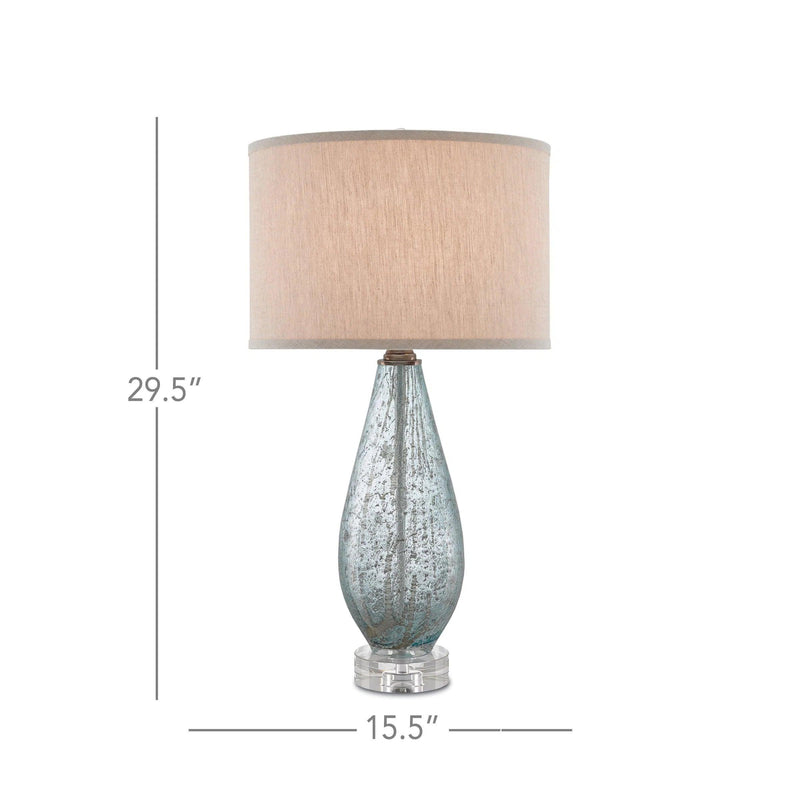 Pale Blue Speckle Optimist Table Lamp Table Lamps LOOMLAN By Currey & Co