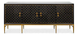 Palisade Shagreen Wood and Metal Black Credenza Sideboards LOOMLAN By Sarreid