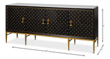 Palisade Shagreen Wood and Metal Black Credenza Sideboards LOOMLAN By Sarreid