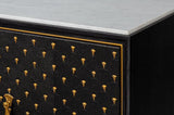 Palisade Shagreen Wood and Metal Black Credenza Sideboards LOOMLAN By Sarreid