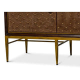 Palisades Shagreen Wood and Metal Tan Credenza Sideboards LOOMLAN By Sarreid