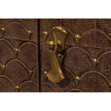 Palisades Shagreen Wood and Metal Tan Credenza Sideboards LOOMLAN By Sarreid