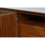 Palisades Shagreen Wood and Metal Tan Credenza Sideboards LOOMLAN By Sarreid