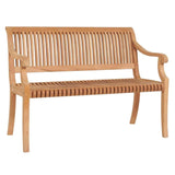 Palm 2-Person Teak Outdoor Bench Outdoor Benches LOOMLAN By HiTeak