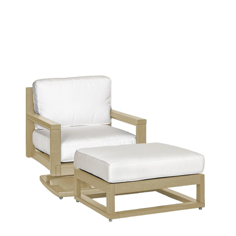 Palm Beach Poly Lumber Rocker Chair and Ottoman Set Outdoor Lounge Sets LOOMLAN By Breezesta