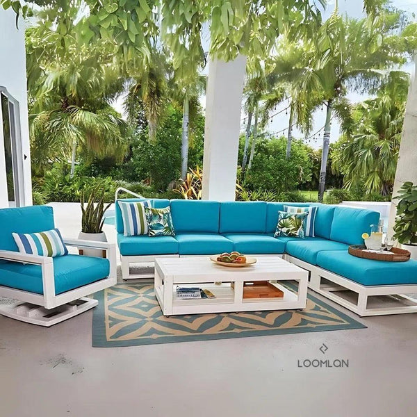 Palm Beach Poly Lumber Sectional Lounge Set With Table Outdoor Lounge Sets LOOMLAN By Breezesta