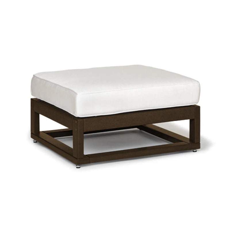 Palm Beach Poly Lumber Square Ottoman With Sunbrella Cushion Outdoor Ottomans LOOMLAN By Breezesta