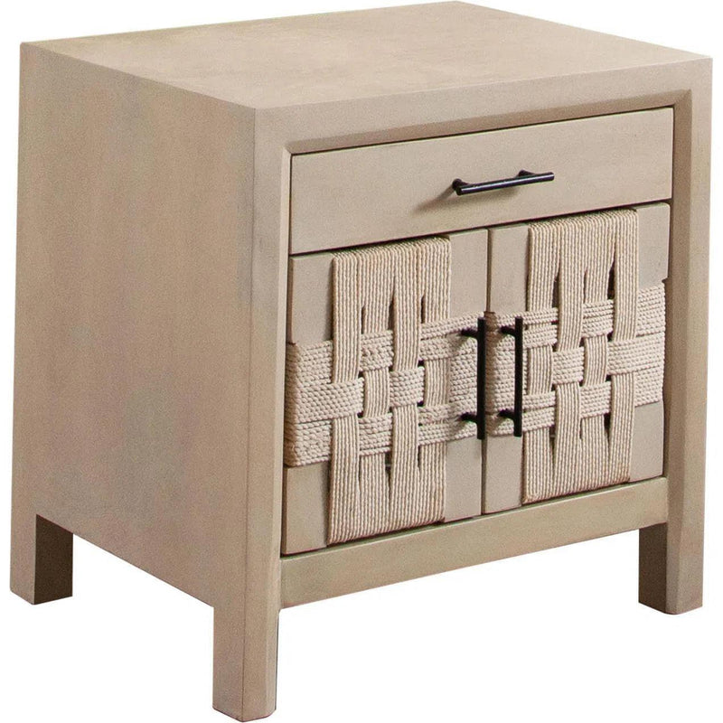 Palm Solid Mango Wood 2-Door, 1-Drawer End Table in Natural Finish Side Tables LOOMLAN By Diamond Sofa