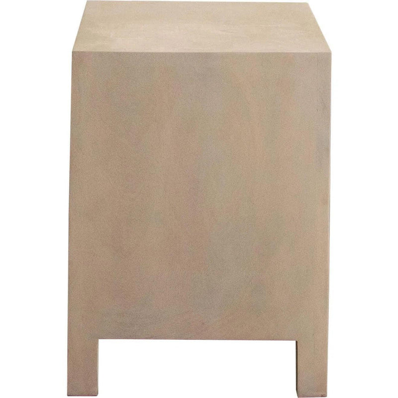 Palm Solid Mango Wood 2-Door, 1-Drawer End Table in Natural Finish Side Tables LOOMLAN By Diamond Sofa