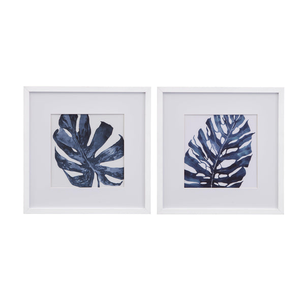 Palms Blue Wall Art (2 Piece Set) Artwork LOOMLAN By Bassett Mirror