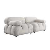 Paloma 2PC Modular 74 Inch Sofa in Light Cream Velvet Modular Sofas LOOMLAN By Diamond Sofa