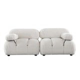 Paloma 2PC Modular 74 Inch Sofa in Light Cream Velvet Modular Sofas LOOMLAN By Diamond Sofa