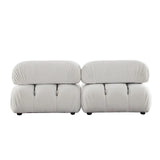 Paloma 2PC Modular 74 Inch Sofa in Light Cream Velvet Modular Sofas LOOMLAN By Diamond Sofa