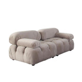 Paloma 2PC Modular 74 Inch Sofa in Mink Tan Velvet Modular Sofas LOOMLAN By Diamond Sofa