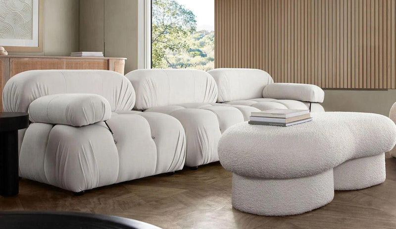 Paloma 3PC Modular 111 Inch Sofa in Light Cream Velvet Modular Sofas LOOMLAN By Diamond Sofa