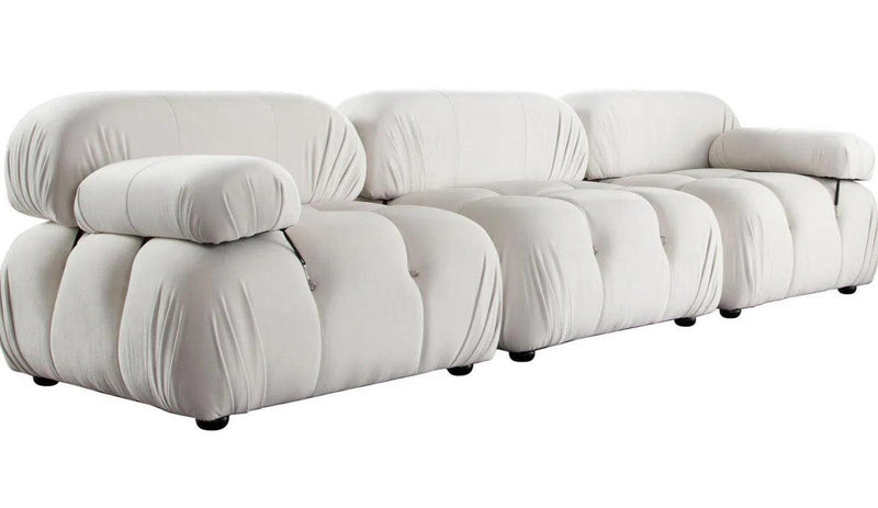 Paloma 3PC Modular 111 Inch Sofa in Light Cream Velvet Modular Sofas LOOMLAN By Diamond Sofa