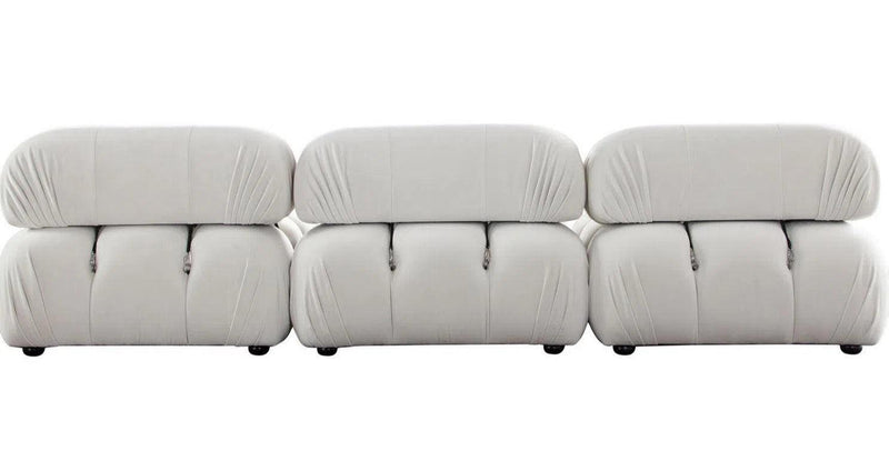 Paloma 3PC Modular 111 Inch Sofa in Light Cream Velvet Modular Sofas LOOMLAN By Diamond Sofa