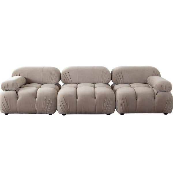 Paloma 3PC Modular 111 Inch Sofa in Mink Tan Velvet Modular Sofas LOOMLAN By Diamond Sofa