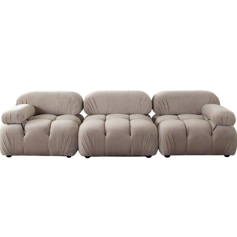 Paloma 3PC Modular 111 Inch Sofa in Mink Tan Velvet Modular Sofas LOOMLAN By Diamond Sofa