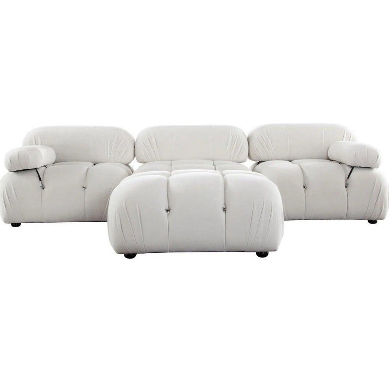 Paloma 4PC Modular 111 Inch Reversible Chaise Sectional in Light Cream Velvet Sectionals LOOMLAN By Diamond Sofa