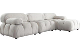 Paloma 4PC Modular 111 Inch Reversible Chaise Sectional in Light Cream Velvet Sectionals LOOMLAN By Diamond Sofa